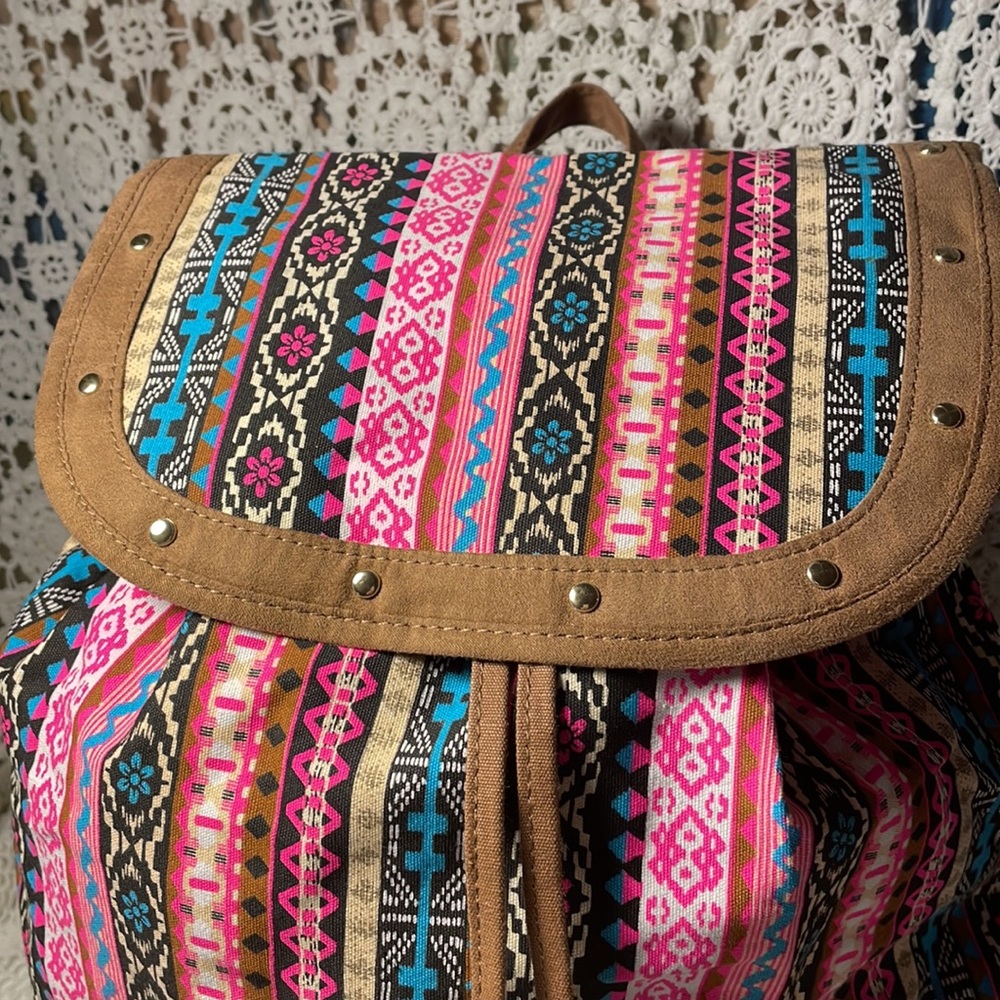 Justice Multicolor Fringe Backpack - Picture 2 of 15